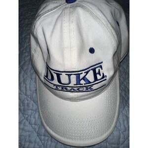 Duke University Track Ball Cap Adjustable Hat White Blue Embroidery SnapBack